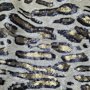 Zara Special Edition leopard print sequin Top Medium Animal Print